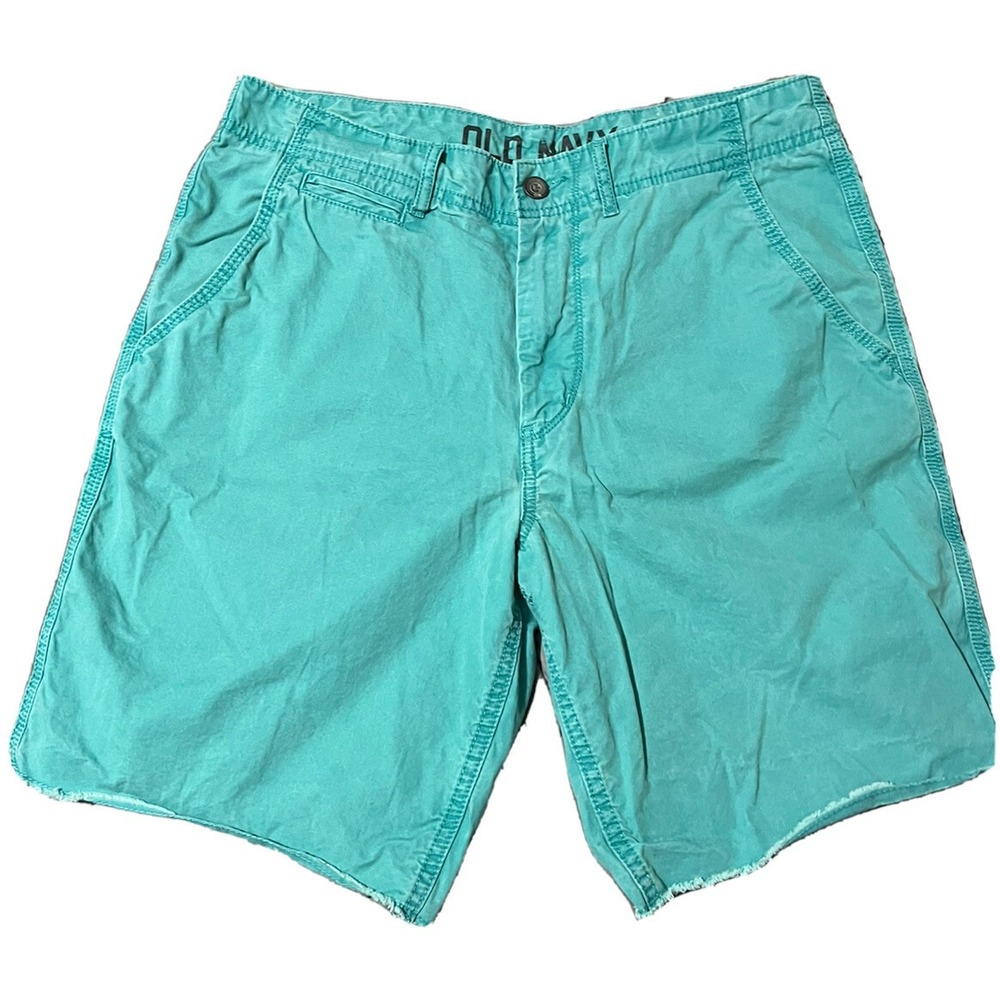 Old Navy Chino Bermuda Shorts Green Lightweight Mens Size 31